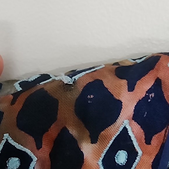 Ahoki Open Front Sleeveless Duster Long Jacket Cardigan Batik Block Print Vest - Picture 9 of 11